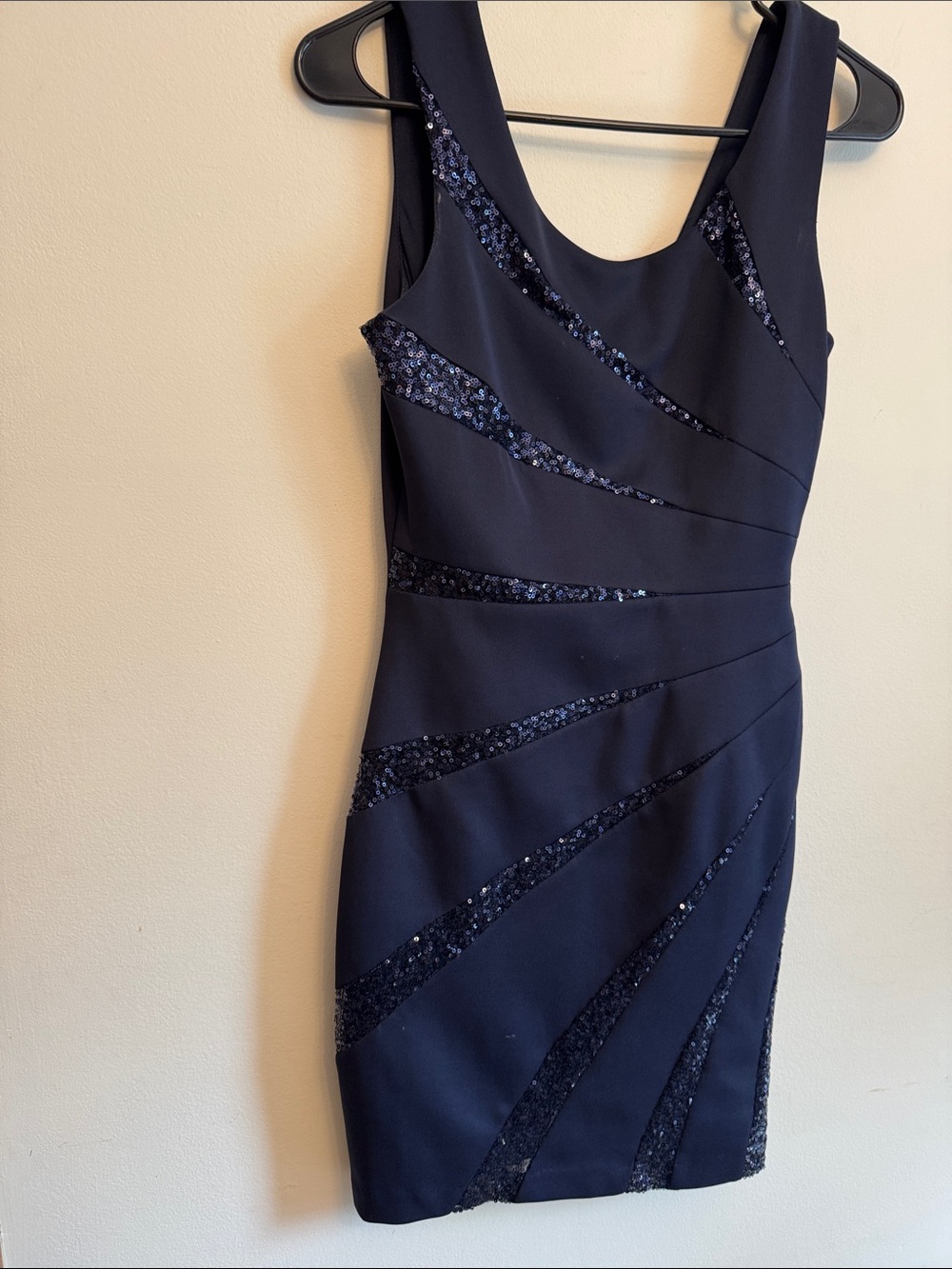 Guess Navy Sequin-Trim  Dress